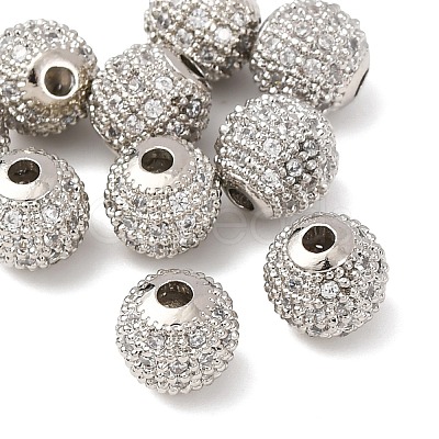 Round Brass Micro Pave Cubic Zirconia Beads LS-X-ZIRC-N016-01P-8mm-1