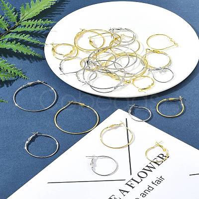 32Pcs 8 Styles Iron Huggie Hoop Earring Findings IFIN-FS0001-49A-1