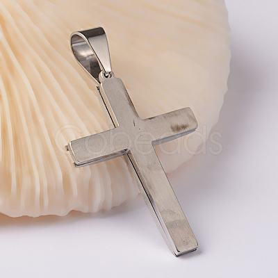 Tarnish Resistant 304 Stainless Steel Cross Big Pendants STAS-I043-04-1