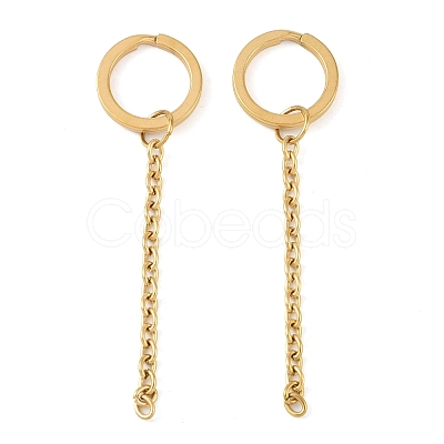 Ion Plating(IP) 304 Stainless Steel Split Key Ring Clasps STAS-L226-009A-G-1
