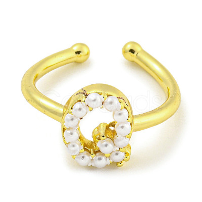 Rack Plating Brass Open Cuff Rings for Women RJEW-F162-01G-Q-1