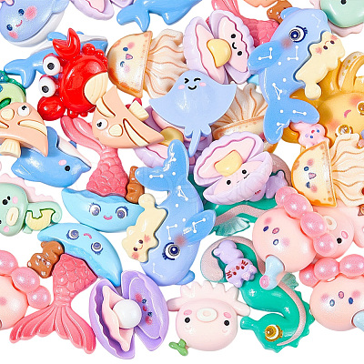 40Pcs 3 Styles Opaque Resin Decoden Cabochons CRES-SP0001-18-1
