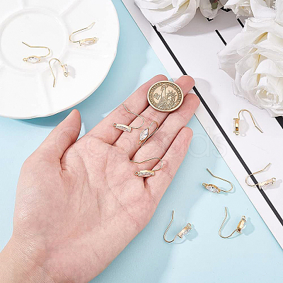 12Pcs Brass Horse Eye Earring Hooks KK-BC0008-75-1