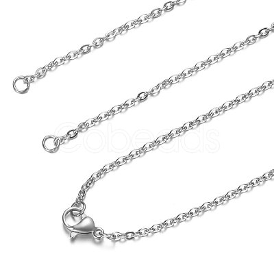 Tarnish Resistant 304 Stainless Steel Cable Chain Necklace Making STAS-T040-PJ208-1-40-1
