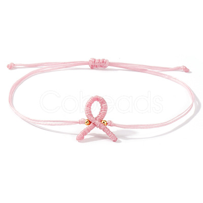 Waxed Cord Braided Bracelets for Women Breast Cancer Prevention LS-RV9804-1-1