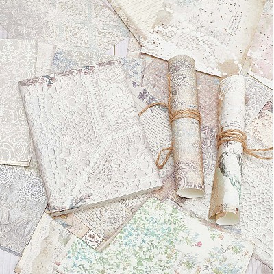 100 Sheets 50 Patterns Lace Theme Scrapbook Paper Pads DIY-WH0430-008A-1