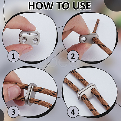24Pcs 2 Colors Alloy Spring Cord Locks FIND-FG0005-27-1