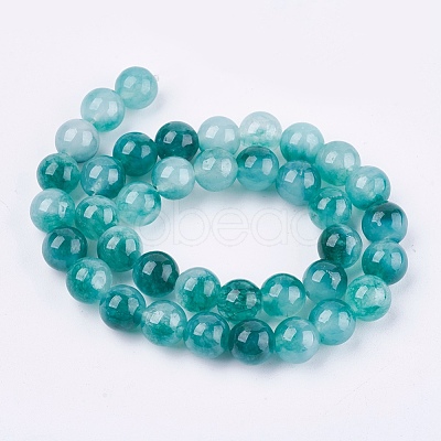 Two Tone Natural White Jade Bead Strands G-R165-10mm-M1-1