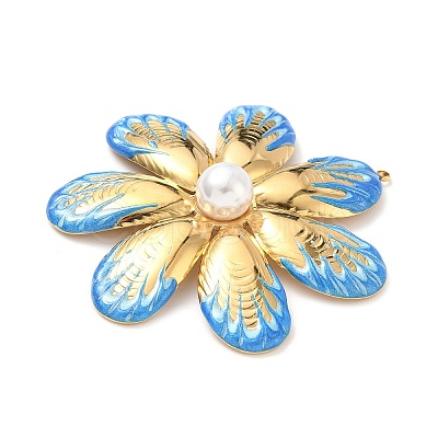 304 Stainless Steel Enamel Big Pendants STAS-L026-05G-1