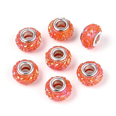 Opaque Resin European Beads RESI-T057-29J-1