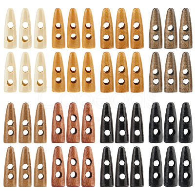 80Pcs 8 Colors 2-Hole Wood Buttons WOOD-GF0002-35C-1