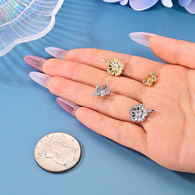 4Pcs 4 Styles Brass Pendants KK-TA0009-06-1
