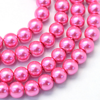 Baking Paint Glass Pearl Round Bead Strands X-HY-Q003-10mm-54-1