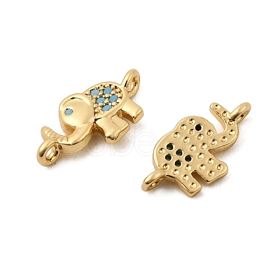 Brass Micro Pave Cubic Zirconia Links ZIRC-E124-15G-1