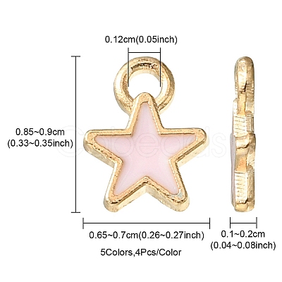 20Pcs 5 Styles Alloy Enamel Charms ENAM-YW0002-98-1