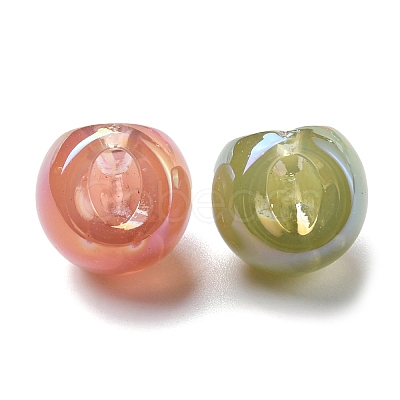 Plating Iridescent Acrylic Beads OACR-R256-02-1