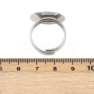 Flat Round Brass Pad Ring Settings MAK-S033-018P-NF-1