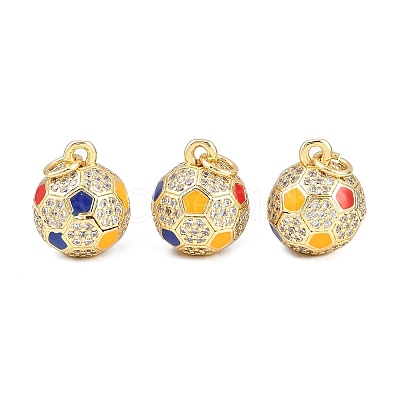 Brass Micro Pave Cubic Zirconia Pendants KK-C162-089G-1