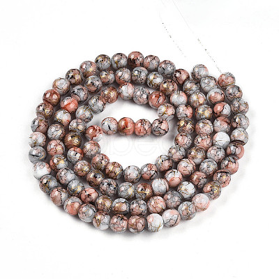 Baking Paint Glass Beads Strands X-DGLA-N003-8mm-B05-1
