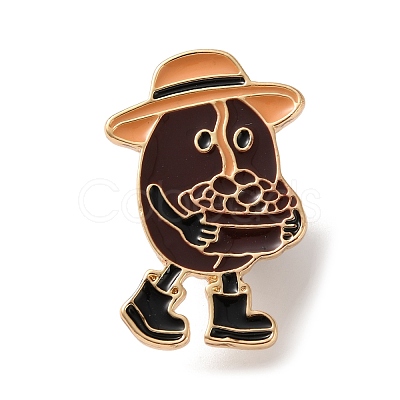 Coffee Bean Farmer Enamel Brooches AL-I003-03G-04-1