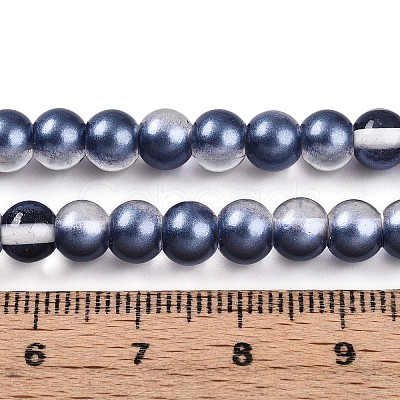 Baking Paint Transparent Glass Beads Strands DGLA-N011-6mm-08-1