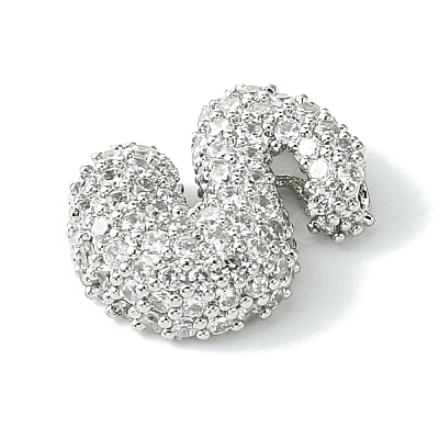 Rack Plating Brass Clear Cubic Zirconia Pendants KK-S378-01P-S-1