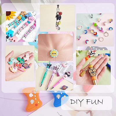 12Pcs 4 Colors Silicone Focal Beads JX755A-1