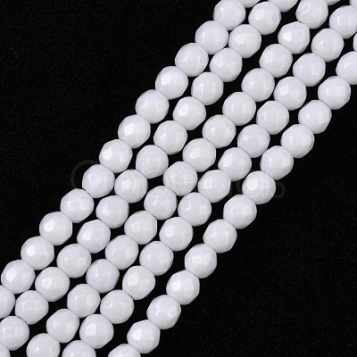 Synthetic White Agate Beads Strands G-D419-4mm-01-1