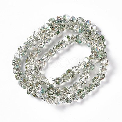 Transparent Electroplate Glass Beads Strands EGLA-L043-FR02-1