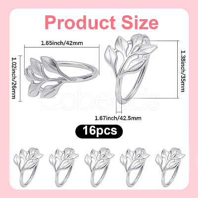 16Pcs Christmas Theme Alloy Napkin Rings AJEW-GF0013-16P-1