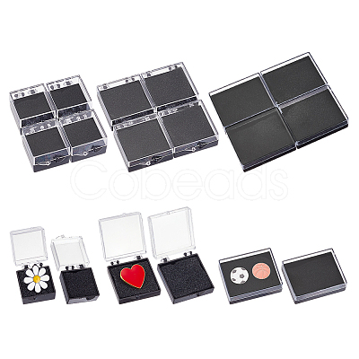 24Pcs 3 Styles Plastic Packing Boxes with Sponge Inside for Brooches CON-HY0001-07-1
