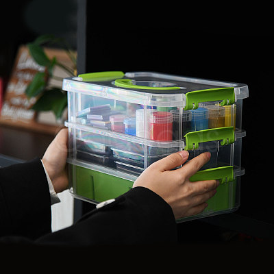 3 Layers Plastic Handled Organizers Boxes CON-WH0095-212B-1