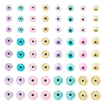 120Pcs 5 Styles Handmade Evil Eye Lampwork Beads Strands LAMP-TA0001-50-1
