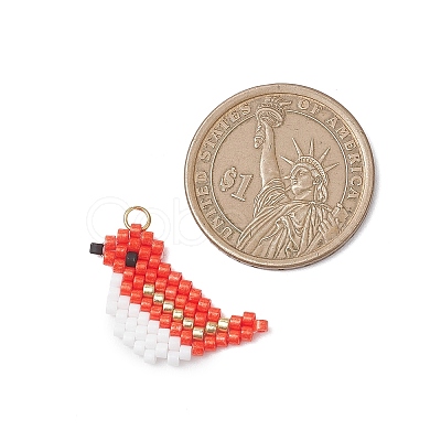Beaded Bird Charms PALLOY-MZ01172-02-1
