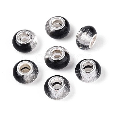 Transparent Resin Rondelle European Beads RESI-N044-02A-1