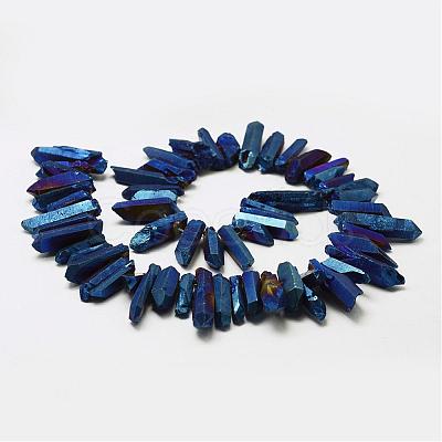 Electroplated Natural Quartz Crystal Beads Strands G-A142-03O-1