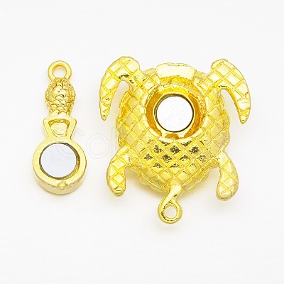 Alloy Rhinestones Magnetic Clasps with Loops X-ALRI-O015-02-1