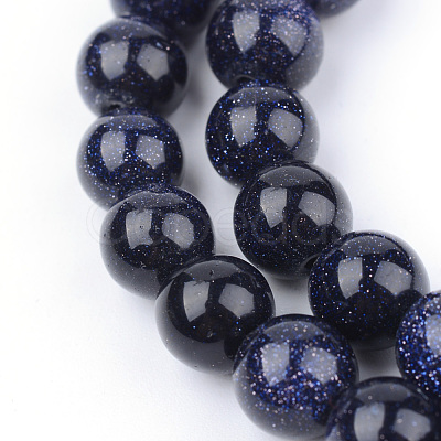 Synthetic Blue Goldstone Beads Strands X-G-Q462-6mm-28-1