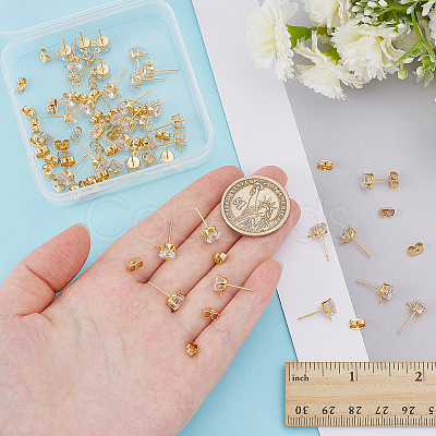 20Pairs Brass Stud Earring Findings KK-ME0002-59-1