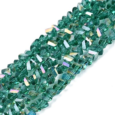 Electroplate Transparent Glass Beads Strands LS-EGLA-Q139-01A-A20-1