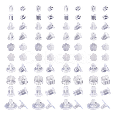 1000Pcs 10 Styles Rubber & Silicone & Plastic Ear Nuts KY-TA0001-21-1