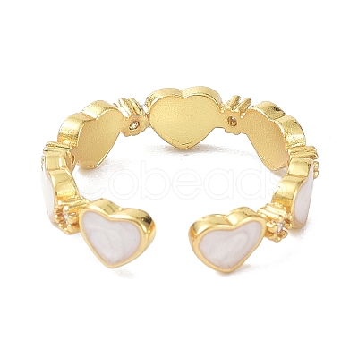 Heart Real 18K Gold Plated Cuff Rings for Girl Women Gift X-ZIRC-C021-05G-1