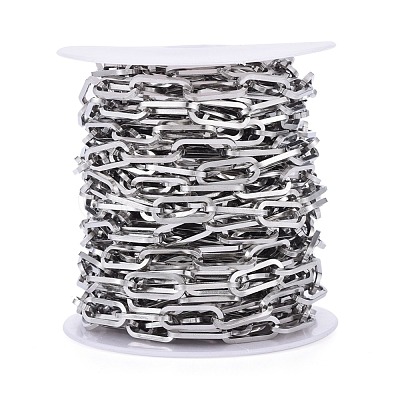 Tarnish Resistant 304 Stainless Steel Paperclip Chains CHS-F011-01B-P-1