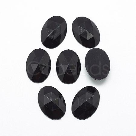 Acrylic Rhinestone Flat Back Cabochons GACR-Q011-30x40-01-1
