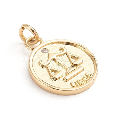 Brass Micro Pave Cubic Zirconia Pendants ZIRC-E164-34K-G-1