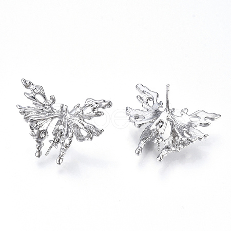 Brass Stud Earring Findings KK-N216-406P-1