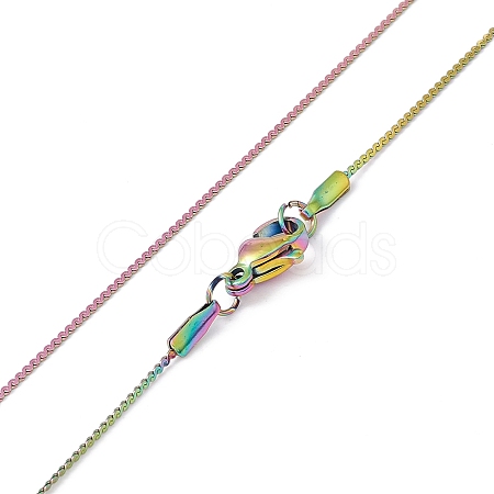 Ion Plating(IP) 304 Stainless Steel Serpentine Chain Necklace for Men Women NJEW-G076-01A-M-1