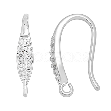 20Pcs Brass Micro Pave Clear Cubic Zirconia Earring Hooks KK-ME0002-54-1