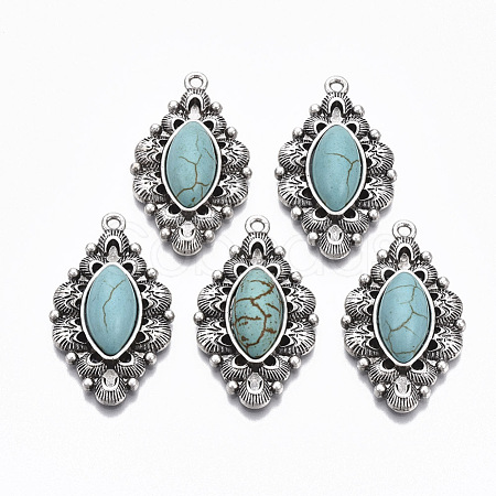 Tibetan Style Alloy Pendants PALLOY-R113-010-RS-1
