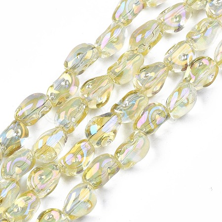 Electroplate Transparent Glass Beads Strands EGLA-N006-028-A03-1